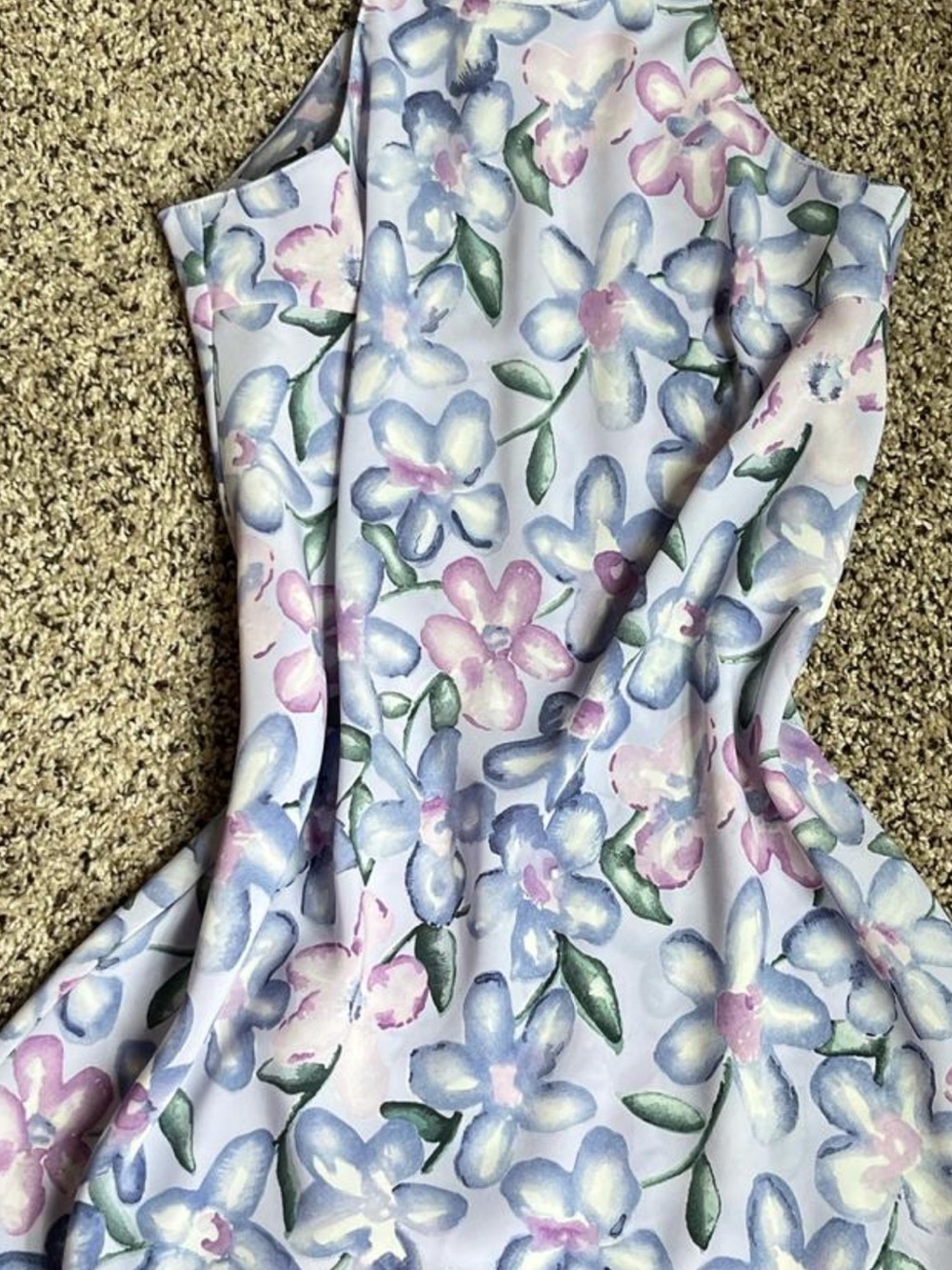Girls' Pastel Floral Halter Dress - Light Lavender / Pink